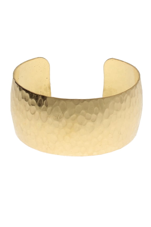 Bracelet Cuff  Made of Raw Brass  Adjustable, Open Bangle for Men and Women  Hammered/Domed Style, 1-Inch Wide  Minimalist Design Jewelry  Can Be DIY Custom Designed