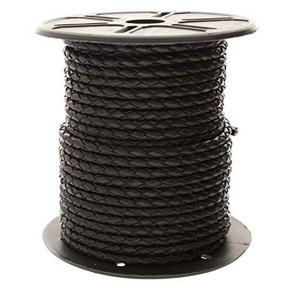 The Beadsmith Braided Bolo Cord – Black Color – 3mm Spool – 25 Yards/22.86 Meters – Machine Braided Indian Leather – Ideal for Watch Bands, Bolo Ties, Necklaces, Hair Accessories & DIY Jewelry Making