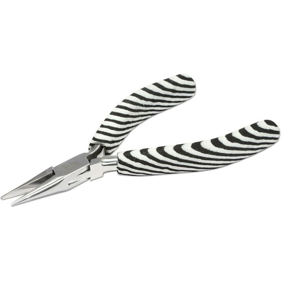 The Beadsmith Chain Nose Pliers – Zebra Print Line – 5 inches (127mm) – Comfortable Handle with Double Leaf Springs – Jewelry Making Tool for Creating Bracelets, Earrings and Necklaces