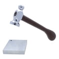 thumbnail image 1 of The Beadsmith Chasing Hammer & Bench Block – Wire Elements – Two-Sided Hammer, 7.5”, Wood Handle – 2” Steel Block with Hole for Riveting & Bending – Tools for Metalworking, Stamping & Jewelry Making, 1 of 7