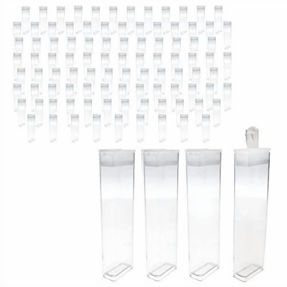 The Beadsmith Clear Plastic Boxes - Rectangle with a Flip Top Cap - 7/16 x 1 x 3-3/4 - Use for Beads, Bath Salts, Wedding & Party Favors, Home or Office Storage - Bag of 100
