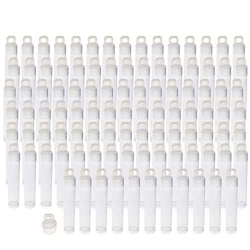 The Beadsmith Clear Plastic Tubes - 2.5-Inch-Long Round Tubes, 1/2 Inches in Diameter - Friction Hanging Caps - Use for Beads, Bath Salts, Wedding & Party Favors, Home or Office Storage - Bag of 100