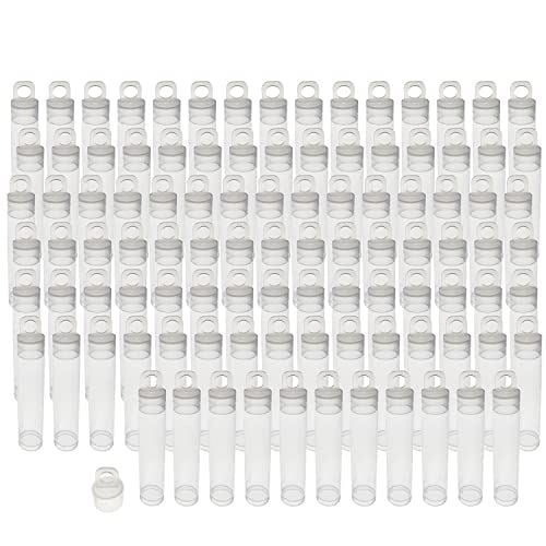 The Beadsmith Clear Plastic Tubes - 2.5-Inch-Long Round Tubes, 9/16 Inches in Diameter - Friction Hanging Caps - Use for Beads, Bath Salts, Wedding & Party Favors, Home or Office Storage - Bag of 100