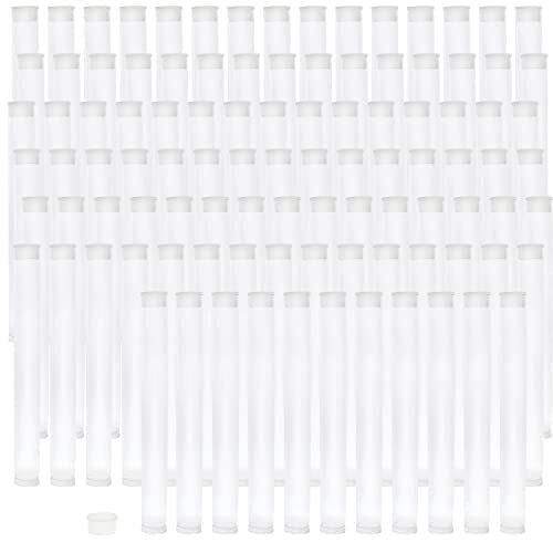 The Beadsmith Clear Plastic Tubes - 5-Inch-Long Round Tubes, 9/16 Inches in Diameter - Flat Caps - Use for Beads, Bath Salts, Wedding & Party Favors, Home or Office Storage - Bag of 100