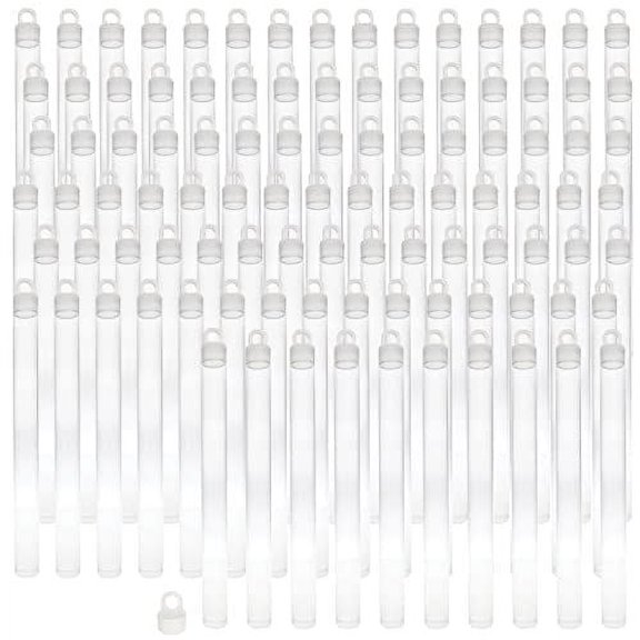 The Beadsmith Clear Plastic Tubes - 6-Inch-Long Round Tubes, 9/16 Inches in Diameter - Friction Hanging Caps - Use for Beads, Bath Salts, Wedding & Party Favors, Home or Office Storage - Bag of 100