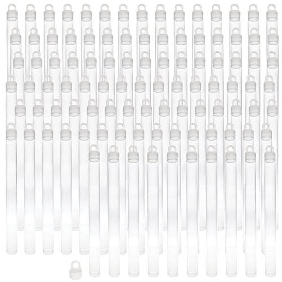 The Beadsmith Clear Plastic Tubes - 6-Inch-Long Round Tubes, 9/16 Inches in Diameter - Friction Hanging Caps - Use for Beads, Bath Salts, Wedding & Party Favors, Home or Office Storage - Bag of 100