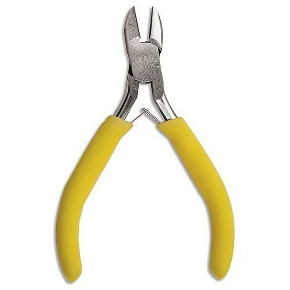 The Beadsmith Color-ID Side Cutter – 5 inches (127mm) – Yellow Comfort Grip Handle – Polished Steel Head and Double-Leaf Spring - Tool for Jewelry Making