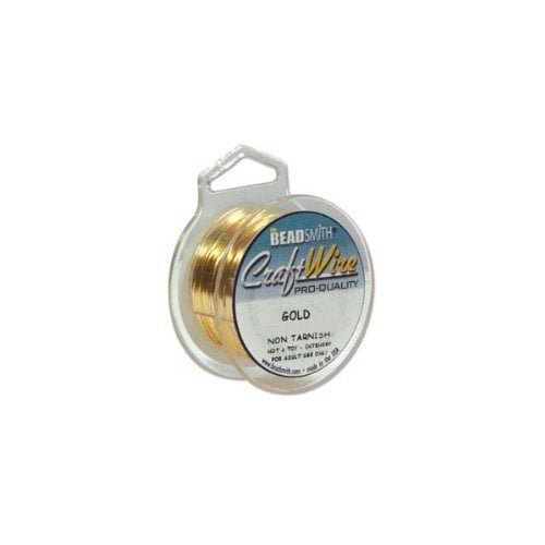 Beadsmith Craft Wire 26 Gauge Gold Color Round Wire 15 Yards