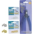 thumbnail image 1 of The Beadsmith Crimping Set, Crimp Forming Pliers 5-1/8', 2x2mm Crimp Tubes and 3mm Crimp Bead Covers in Silver and Gold, Create Smooth, Rounded Crimps Every Time, No Sharp Edges, 1 of 9