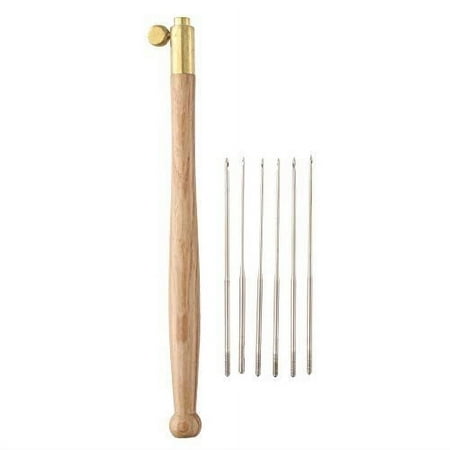 The Beadsmith Deluxe Tambour Embroidery Set, German Made 6-Needle Set, with Tambour Hook Holder and Instructions, for Tambour Chain Stitch and Bead and Sequin Embroidery