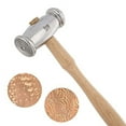 thumbnail image 1 of The Beadsmith Double-Faced Texture Hammer - Metal Elements – 10.5 Inches with Wooden Handle, 70mm, 10oz Steel Head with Two 28mm Faces - Texturing Tool Used to Add Patterns & Dimension to Metalwork, 1 of 5