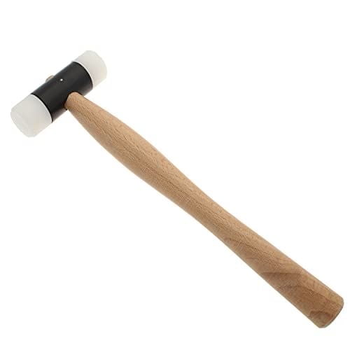 The Beadsmith Double Plastic Mallet - Metal Elements - 9.5 inches Wooden Handle - 75mm, 4oz head, 25mm faces - Use to flatten and shape sheet metal and wire with no risk of marring Jewelry