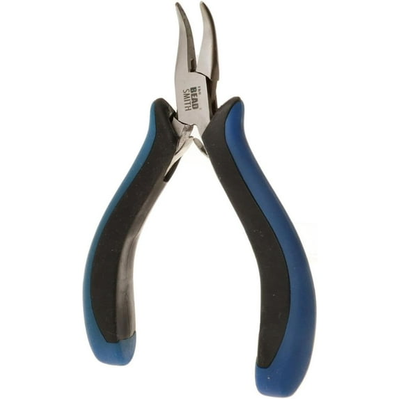 The Beadsmith Ergonomic Bent Chain Nose Pliers - 5 inches (127mm) – Comfortable Ergonomic Grip, Double-Leaf Springs & Polished Steel Head – Extra-Fine Tips Precision to Medium Level Work