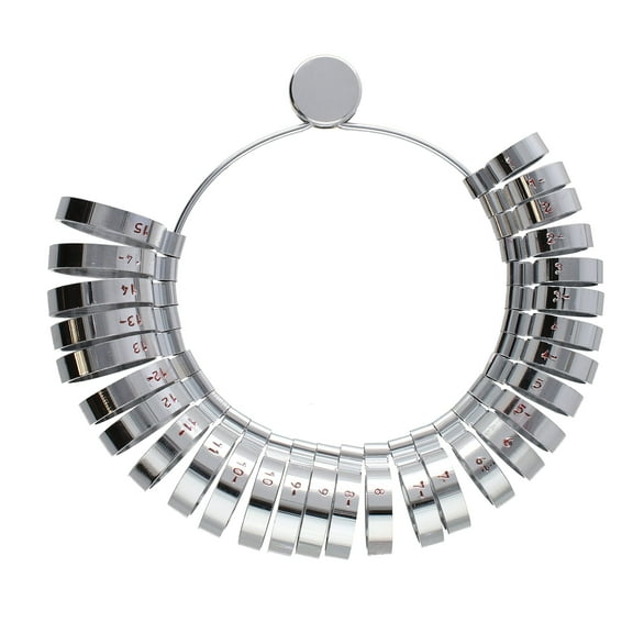 The Beadsmith Finger Gauge U.S. Sizes: 1-15, Full and Half Sizes Wide Bands with Marked Measurements Tool for Measuring Fingers and Determining Ring Sizes