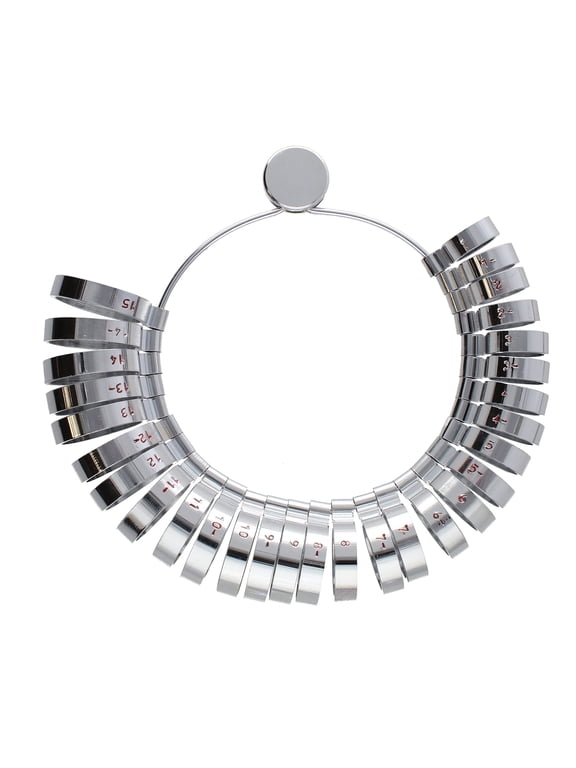 Finger Gauge U.S. Sizes: 1-15, Full and Half Sizes Wide Bands with Marked Measurements Tool for Measuring Fingers and Determining Ring Sizes