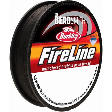 The Beadsmith Fireline by Berkley - Micro-Fused Braided Thread - 10lb. Test, .008"/.20mm Diameter, 50 Yard Spool, Smoke Grey - Super Strong Stringing Material for Jewelry Making and Bead Weaving