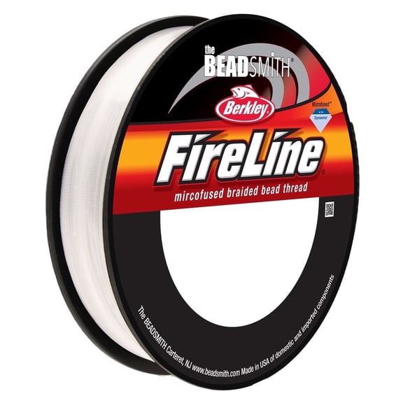 The Beadsmith Fireline by Berkley - Micro-Fused Braided Thread - 6lb. Test, .006"/.15mm Diameter, 125 Yard Spool, Crystal Color - Super Strong Stringing Material for Jewelry Making and Bead Weaving