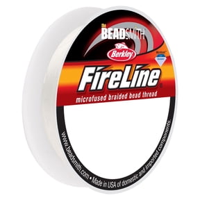 The Beadsmith Fireline by Berkley - Micro-Fused Braided Thread - 6lb. Test, .006"/.15mm Diameter, 15 Yard Spool, Crystal Color - Super Strong Stringing Material for Jewelry Making and Bead Weaving