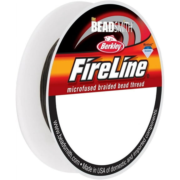 The Beadsmith Fireline by Berkley - Micro-Fused Braided Thread - 6lb. Test, 006"/.15mm Diameter, 15 Yard Spool, Smoke Grey - Super Strong Stringing Material for Jewelry Making and Bead Weaving