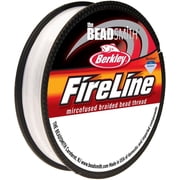 The Beadsmith Fireline by Berkley - Micro-Fused Braided Thread - 6lb. Test, .006"/.15mm Diameter, 50 Yard Spool, Crystal Color - Super Strong Stringing Material for Jewelry Making and Bead Weaving