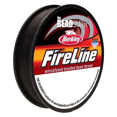 The Beadsmith Fireline by Berkley - Micro-Fused Braided Thread - 8lb. Test, .007"/.17mm Diameter, 50 Yard Spool, Smoke Grey - Super Strong Stringing Material for Jewelry Making and Bead Weaving