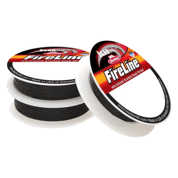 The Beadsmith Fireline by Berkley - Micro-fused Braided Thread - 3-Pack, Smoke Grey Color, 4lb., 6lb., & 8lb. Test, 15 Yard Spools - Super Strong Stringing Material for Jewelry Making