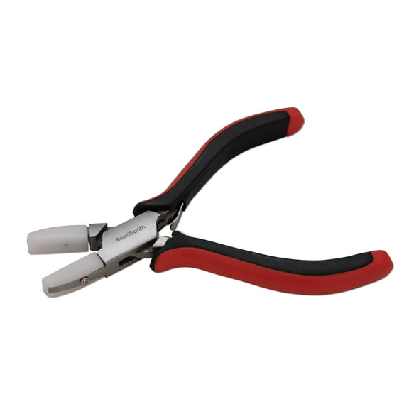 The Beadsmith Flat Nylon Jaw Pliers Fine Tips 5 inches (127mm) Ergonomic Handle with Double Leaf Springs Jewelry Making Tool for Creating Bracelets, Earrings and Necklaces