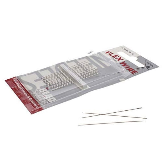 The Beadsmith Flex Wire Needles, 12 Packs of 16, European Quality, Use with 0.010? Diameter Flex Wire or Smaller and for Loom Weaving Beadwork, Off-Loom Stitching and Jewelry Making with Seed Beads