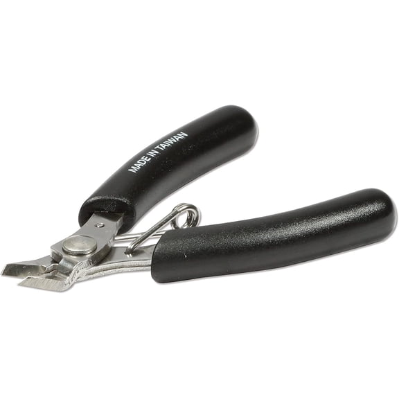 The Beadsmith Flush Cutter, 3.5 inches (90mm) with Hardened Steel Blades, Black Foam Grip Handle with Return Spring, Tool for Jewelry Making, Electronics or Micro Mechanics