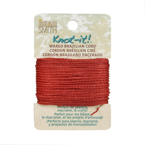 The Beadsmith Waxed Brazilian Cord – Terracotta, 0.7 mm Diameter, Light Wax, 15 Yards (13.7 m)