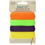 The Beadsmith Knot It Waxed Polyester Cord   Trick or Treat   0.7mm Diameter   4 Cords, 15 Yards Each   Make Jewelry, Macrame, Friendship Bracelets and DIY Crafts