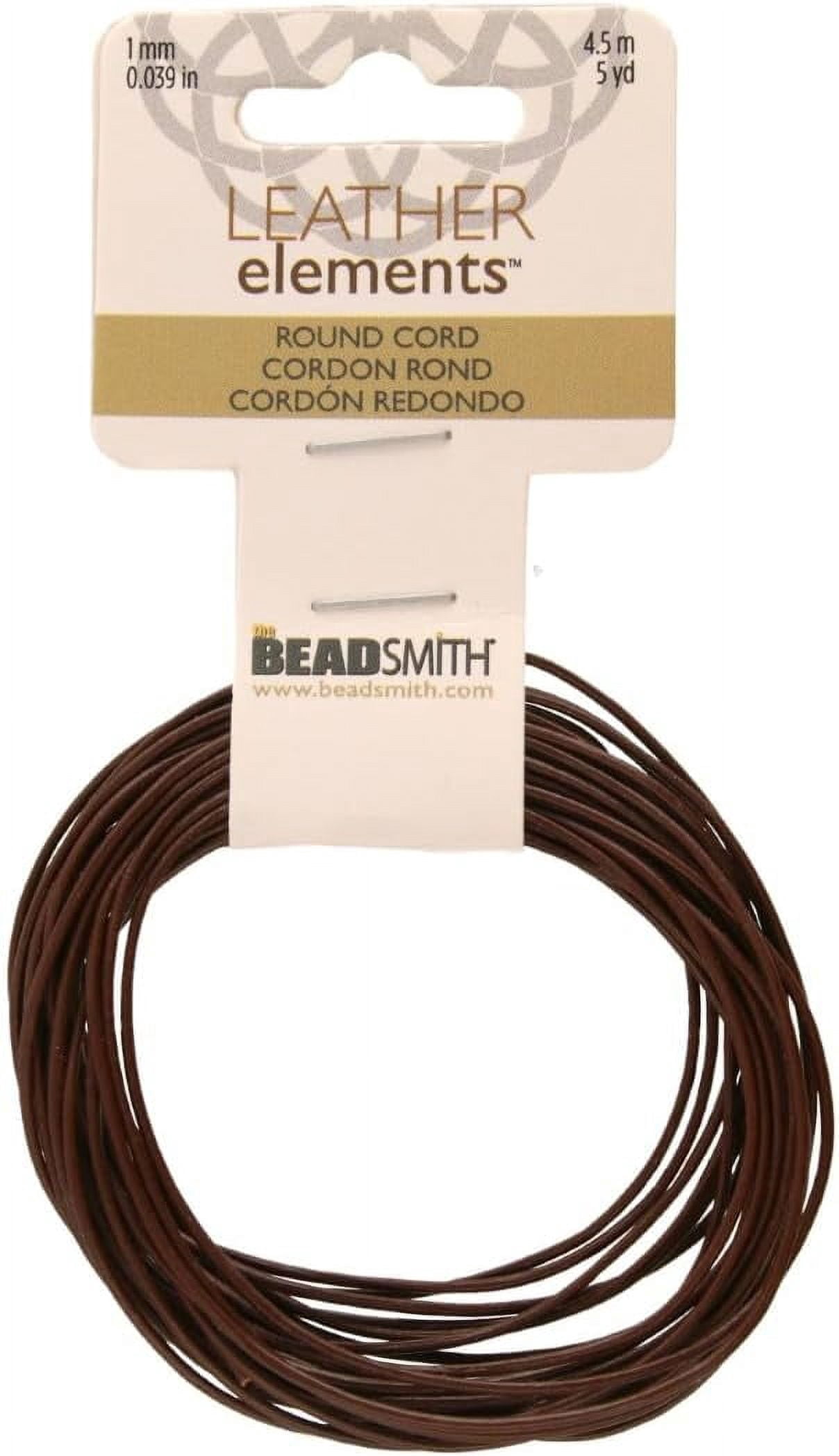 The Beadsmith Leather Cord – Brown – 1mm Spool – 5 Yards/1.52 Meters – Indian Leather Thong Ideal for Braiding, Beading, Necklaces, Fine Lacing, Hair Accessories & DIY Jewelry Making