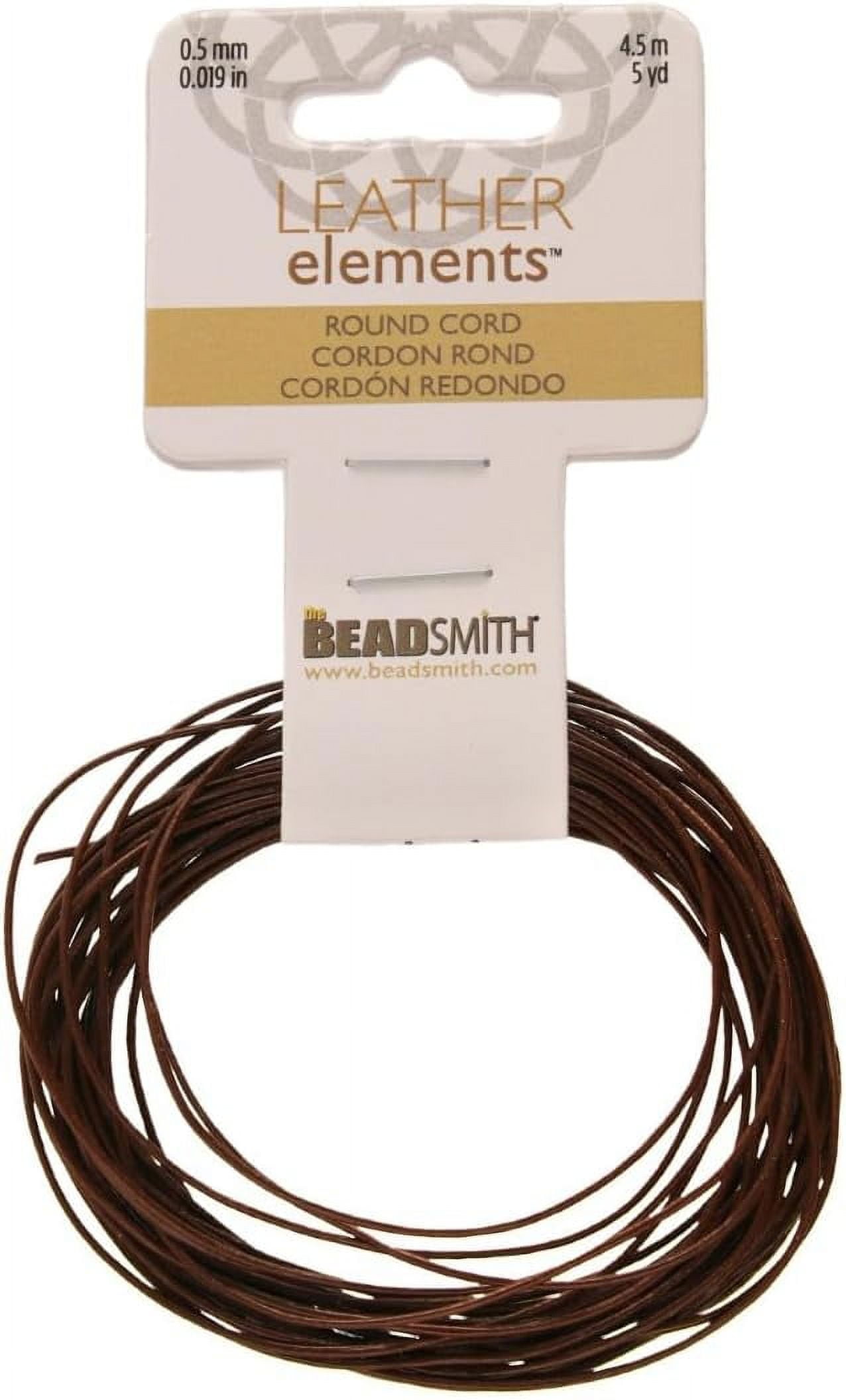 The Beadsmith Leather Cord – Brown – .5mm Spool – 5 Yards/1.52 Meters – Indian Leather Thong Ideal for Braiding, Beading, Necklaces, Fine Lacing, Hair Accessories & DIY Jewelry Making