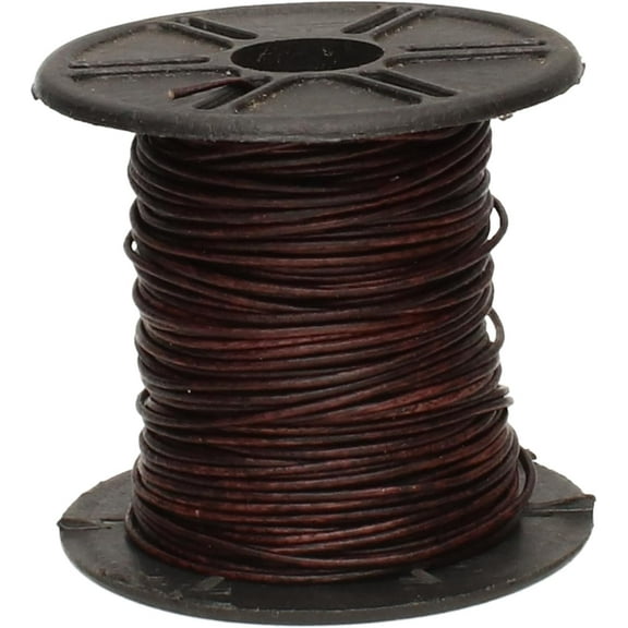 The Beadsmith Leather Cord – Dyed Antique Brown – .5mm Spool – 25 Yards/22.86 Meters – Indian Leather Thong Ideal for Braiding, Beading, Necklaces, Fine Lacing, Hair Accessories & DIY Jewelry Making