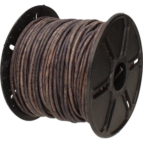 The Beadsmith Leather Cord – Dyed Antique Dark Brown – 2mm Spool – 25 Yards/22.86 Meters – Leather Thong Ideal for Braiding, Beading, Necklaces, Fine Lacing, Hair Accessories