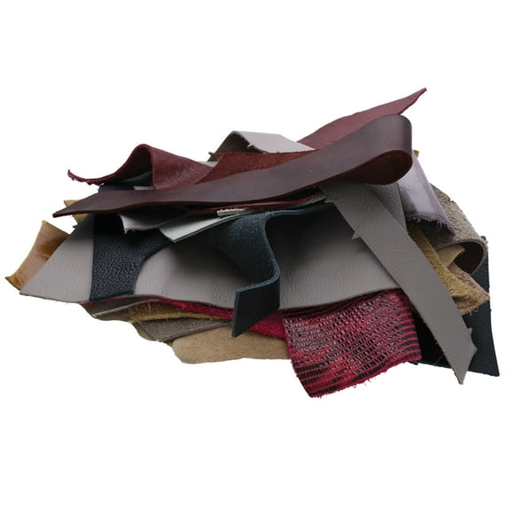 The Beadsmith Leather Remnants – Scrap Leather, Real Hide, Various Sizes and Colors/Bag, 1lb