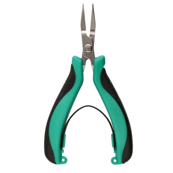 The Beadsmith Long Chain Nose Plier – Micro Grip Series – 5 inches (127mm) – Comfortable Handle with Spring Action Design, Fine Polished Stainless-Steel Head, Quality Tool for Jewelry Making