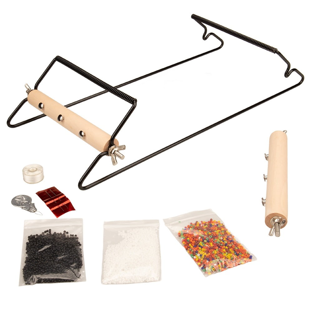 Beadsmith Metal Bead Loom Kit | Includes Thread, Needles, 18-Gram Glass Beads, & Wire Loop Needle Threader | Bracelets, Necklaces, Belts, & More!