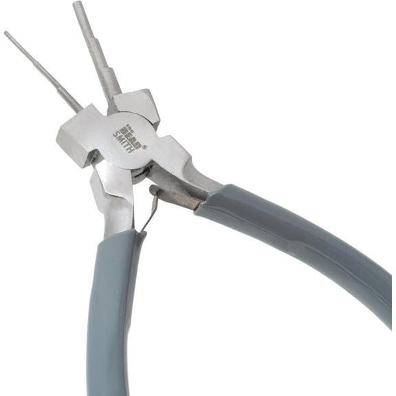 The Beadsmith Micro Wire Looping Pliers – Create 6 Sizes (Ranging 1-4mm) of Loops & Jump Rings, 5.5" long (140mm), Polished Steel Head & PVC Comfort Handle