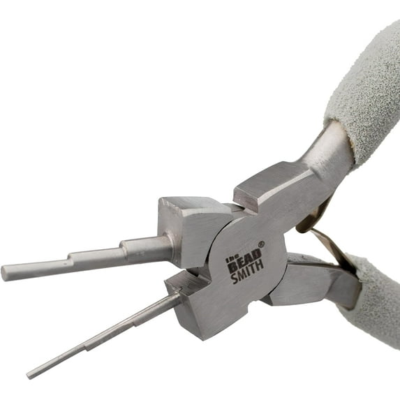 The Beadsmith Micro Wire Looping Pliers – Create 6 Sizes (Ranging 1-4mm) of Loops & Jump Rings, 6" long (150mm), Polished Steel Head & Cushioned Comfort Handle