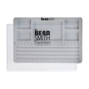 The Beadsmith Mini Bead Board - Grey Flocked, 4 Straight Channels, 5 Recessed Compartments, 7.75 x 11.25 inches, Design Boards for Creating Bracelets, Necklaces and Other Jewelry