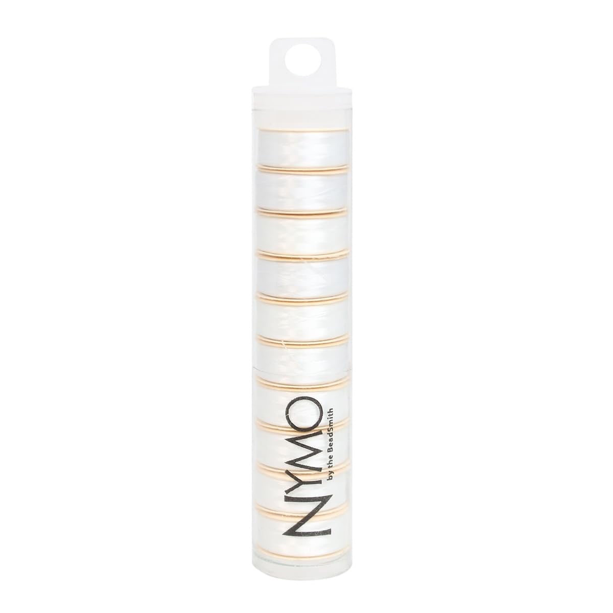 The Beadsmith Nymo Thread – 10-Pack White Color – Size D, 30mm Diameter, 64 Yard/58.5 Meter Spool – Made of Nylon – Bead Embroidery & Weaving, Off Loom & Loom Work and DIY Craft Projects