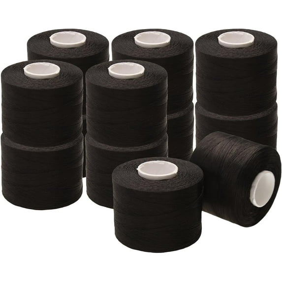 The Beadsmith Nymo Thread – 12-Pack Black Color – Size D, .30mm Diameter, 250 Yard/229 Meter Large Spool – Made of Nylon – Bead Embroidery & Weaving, Off Loom & Loom Work and DIY Craft Projects