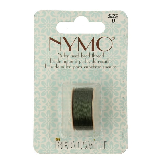 The Beadsmith Nymo Thread – Olive Color – Size D, .30mm Diameter, 64 Yard/58.5 Meter Spool – Made of Nylon – Bead Embroidery & Weaving, Off Loom & Loom Work and DIY Craft Projects