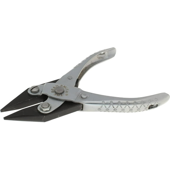 The Beadsmith Parallel Pliers – Chain Nose Jaws – Uniform Pressure to Provide a Consistent Grip – Textured Metal Handles – Steel Tool for Jewelry Making
