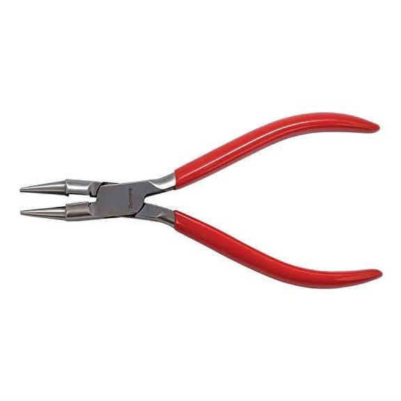 The Beadsmith Platinum Series German Combination Round Nose Pliers and Cutter (Rosary Pliers), 5.5 inches (140mm) with Polished Steel Head, red PVC Comfort Grip Handle, and no Spring
