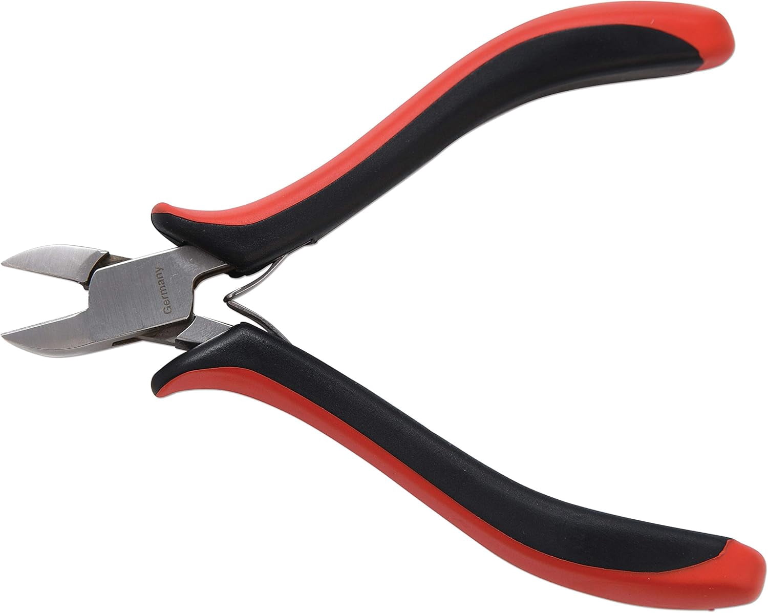 The Beadsmith Platinum Series German Flush Cutter, 4.75 inches (120mm) with Polished Steel Head, red and Black Ergonomic Comfort Grip Handle and Double-Leaf Spring, Tool for Jewelry Making