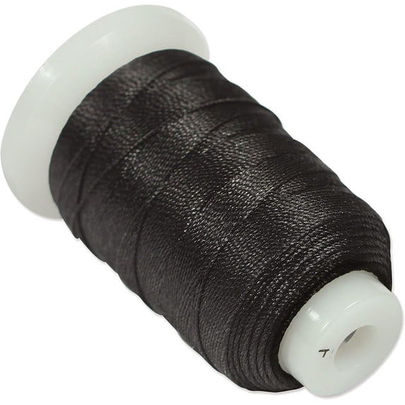 The Beadsmith Pure Silk Cord – Black, Size 00 (0.127 mm), 695 Yards (2085 ft), 1/2 oz Spool