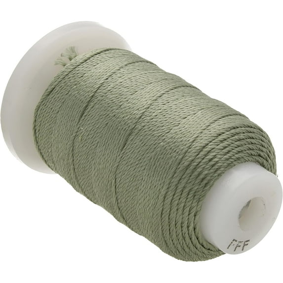 The Beadsmith Pure Silk Cord – Green, Size FFF (0.419 mm), 92 Yards (276 ft), 1/2 oz Spool