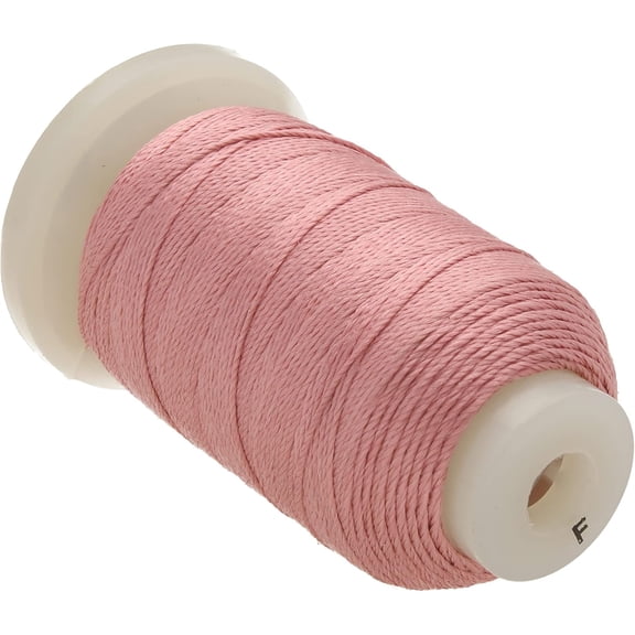 The Beadsmith Pure Silk Cord – Raspberry Cream, Size F (0.348 mm), 140 Yards (420 ft), 1/2 oz Spool